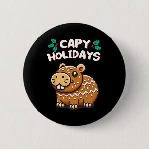 Capy Holidays Christmas Baking Gingerbread Cookie 6 Cm Round Badge