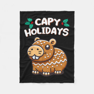 Capy Holidays Christmas Baking Gingerbread Cookie Fleece Blanket