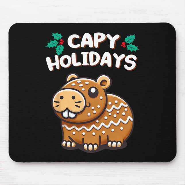 Capy Holidays Christmas Baking Gingerbread Cookie  Mouse Mat (Front)