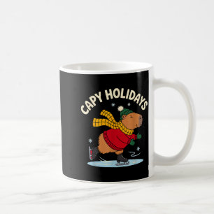 Capy Holidays Ice Skating Capybara Funny Xmas Chri Coffee Mug