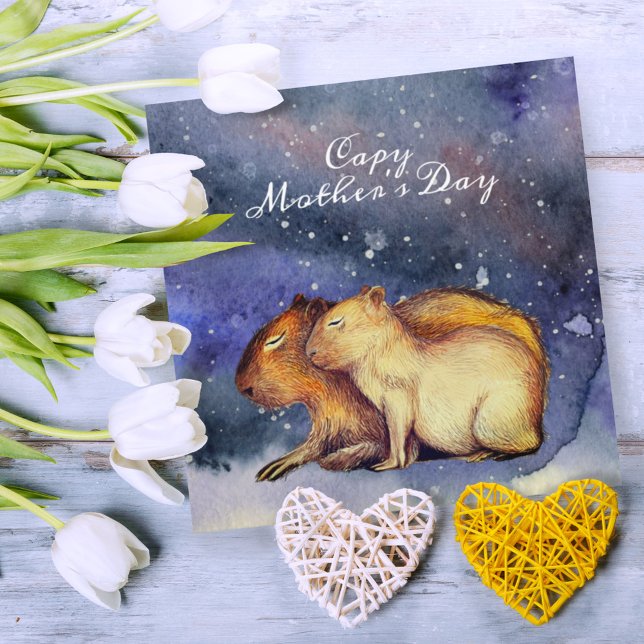  Capy Mother's Day Cute Capybara Baby & Mum Custom Poster (Creator Uploaded)