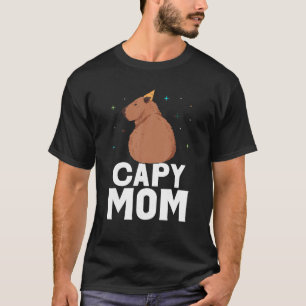 Capy Mum Capybara Rodent Capybaras Cute Animal Mot T-Shirt