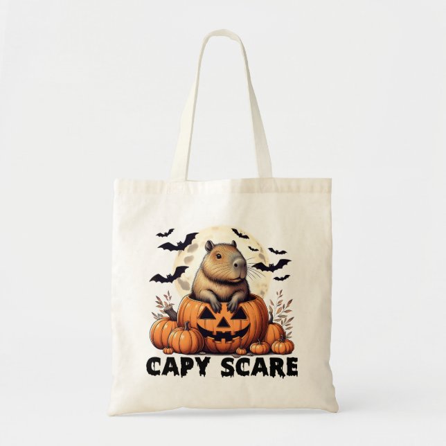 Capy Scare Capybara Halloween Tote Bag (Front)