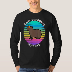 Capy Supports Femboys Capybara Loves Femboys T-Shirt