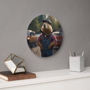 Capy The Mechanic Auto Repairs,  Large Clock
