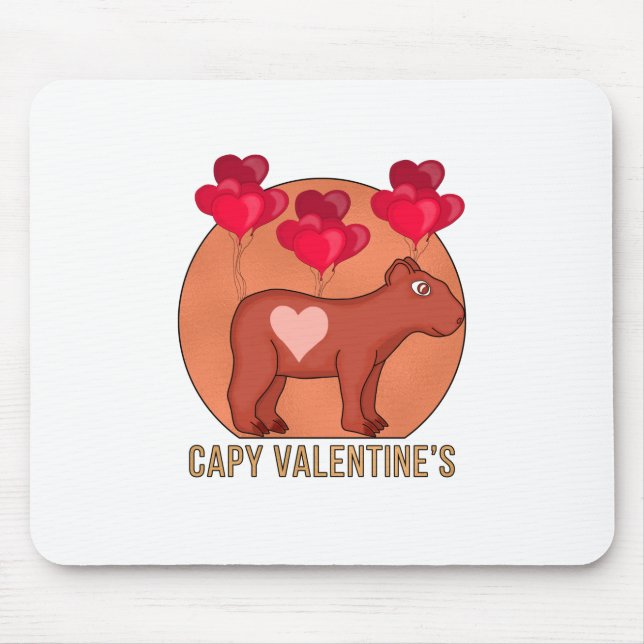 Capy Valentine's Mouse Mat (Front)