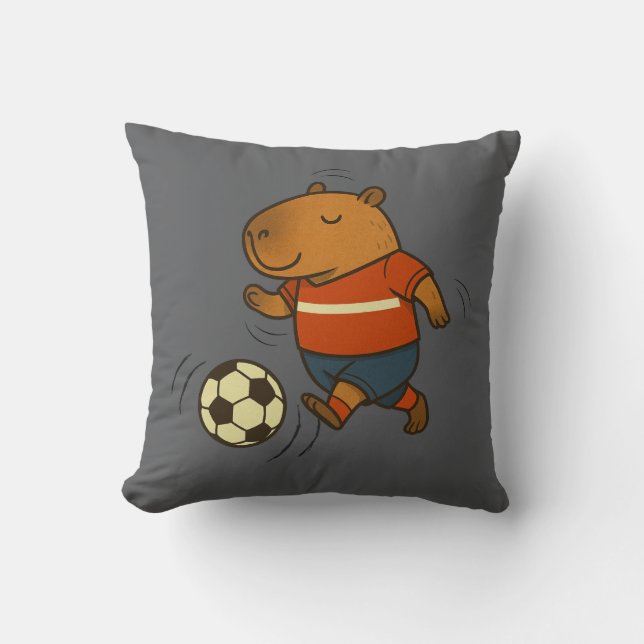 Capyball Champion: The Sporty Capybara Cushion (Front)