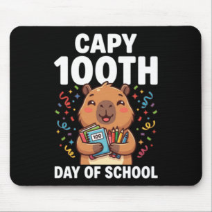 Capybara 100th Day Of School Cute Capy Animal Mouse Mat
