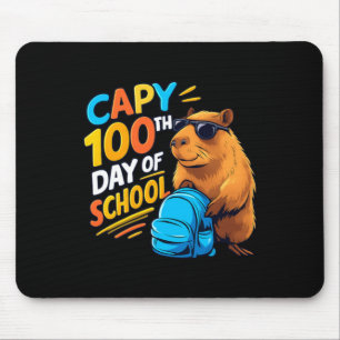 Capybara 100th Day Of School Mouse Mat