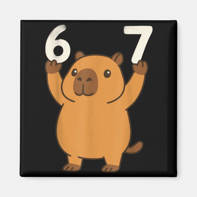 Capybara 67 Meme Six Seven Funny  Magnet (Front)