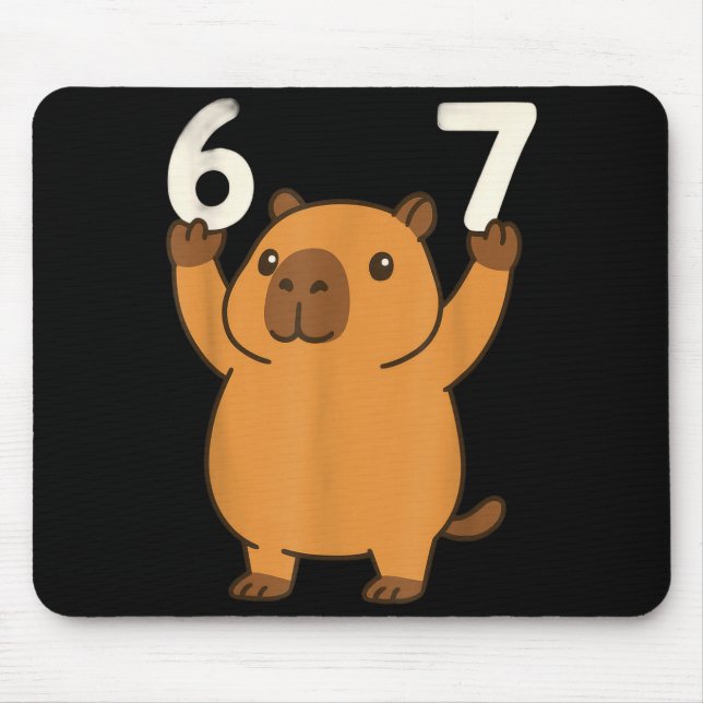 Capybara 67 Meme Six Seven Funny  Mouse Mat (Front)