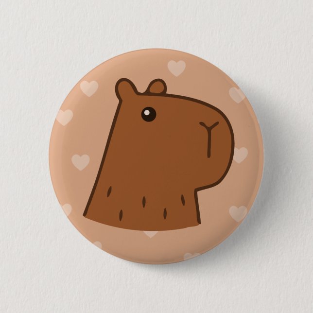 Capybara 6 Cm Round Badge (Front)