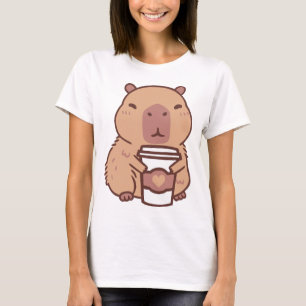 Capybara and Coffee Cappuccino Lover T-Shirt