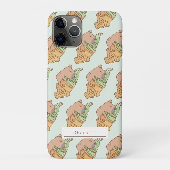 capybara and match taiyaki ice-cream pattern Case-Mate iPhone case (Back)