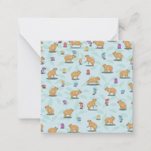 Capybara and mushroom pattern card
