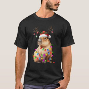 Capybara Animal Lover Christmas Lights Cappy Xmas T-Shirt