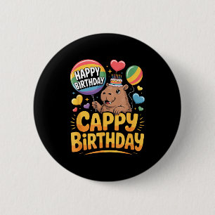 Capybara Animal Lover Fun Cappy Birthday Party Sup 6 Cm Round Badge