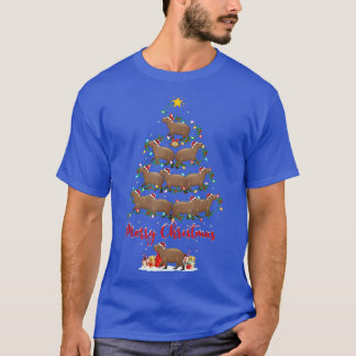 Capybara Animal Lover Matching Santa Capybara Chri T-Shirt