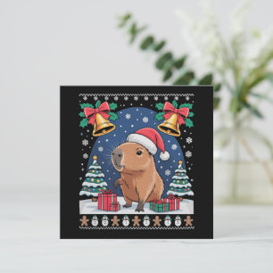 Capybara Animal Lover Xmas Gift Ugly Capybara  Invitation