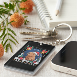 Capybara Animal Lover Xmas Gift Ugly Capybara Key Ring