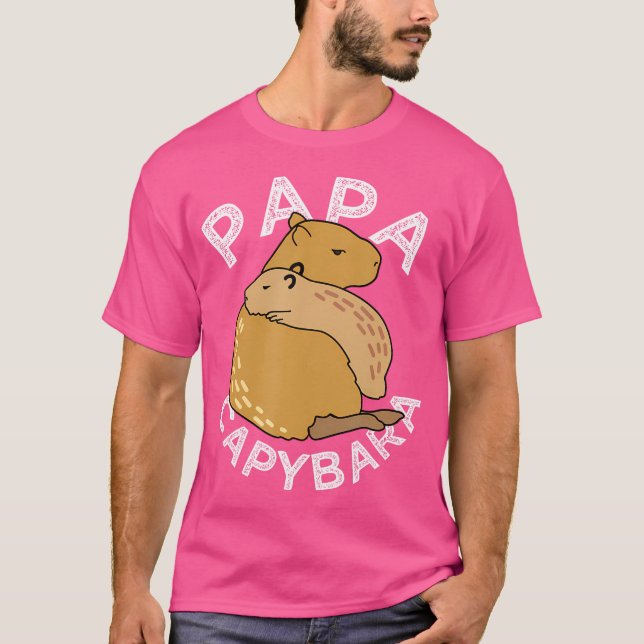 Capybara Animals Pet Papa Capybara T-Shirt (Front)