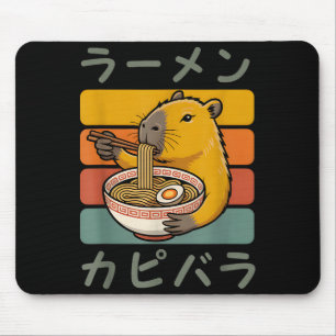 Capybara Anime Graphic Ramen Kawaii Japanese Vinta Mouse Mat