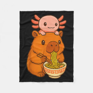 Capybara Anime Ramen Axolotl Funny Graphic Kawaii  Fleece Blanket