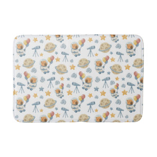 Capybara Astronaut Pattern Bath Mat