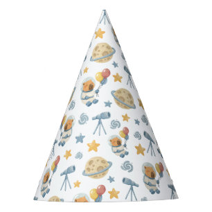 Capybara Astronaut Pattern Party Hat