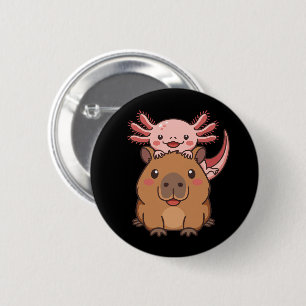 Capybara Axolotl Kawaii Animal Lover Zoo Day 6 Cm Round Badge
