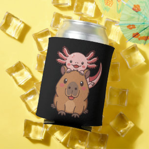 Capybara Axolotl Kawaii Animal Lover Zoo Day Can Cooler