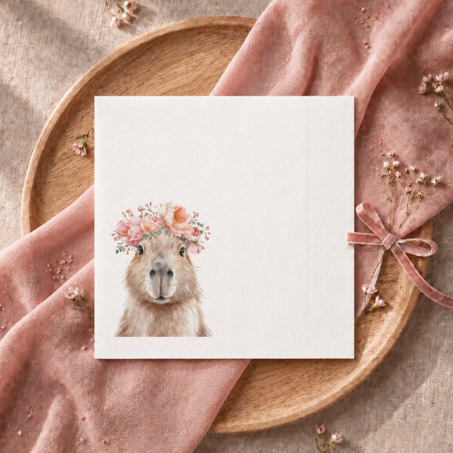 Capybara Baby Shower • Boho style Napkin (Capybara Baby Shower Boho style Napkin)