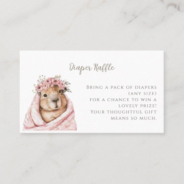 Capybara Baby Shower • Diaper Raffle Card (Front)