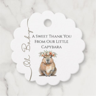 Capybara Baby Shower • Oh Baby Wildflower Favour Tags