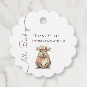 Capybara Baby Shower • Oh Baby Wildflower Favour Tags