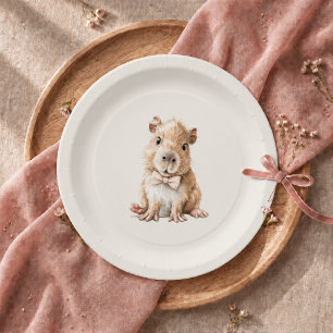 Capybara Baby Shower Plate • Woodland Girl Theme