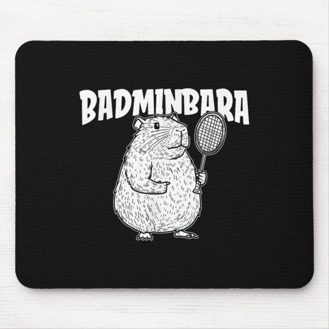 Capybara Badminton Shuttle - Player Racket Badminb Mouse Mat (Front)