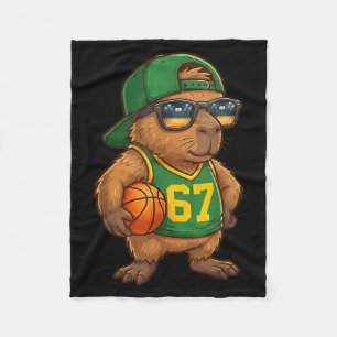 Capybara Basketball 67 Gen Alpha Slang Srts Men Bo Fleece Blanket