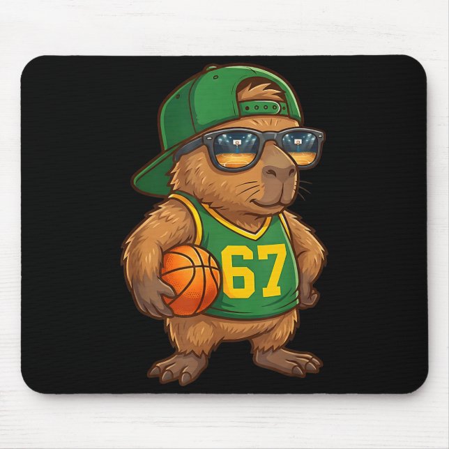 Capybara Basketball 67 Gen Alpha Slang Srts Men Bo Mouse Mat (Front)