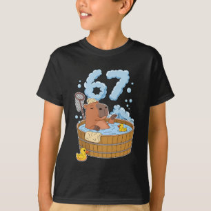 Capybara Bath Tub 67 Relaxed Funny Six Seven Meme T-Shirt