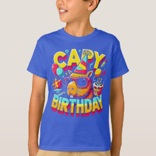 Capybara Birthday Celebration Funny Party Gift Tee