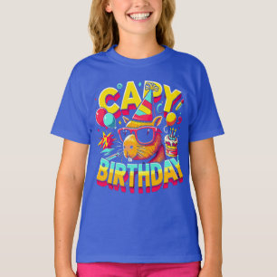 Capybara Birthday Celebration Funny Party Gift Tee