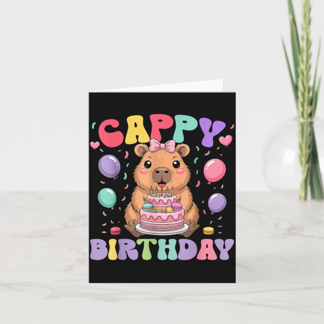 Capybara Birthday Girls Funny Birthday Kids Boys G Card (Front)