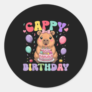 Capybara Birthday Girls Funny Birthday Kids Boys G Classic Round Sticker