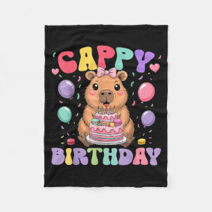 Capybara Birthday Girls Funny Birthday Kids Boys G Fleece Blanket