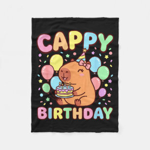 Capybara birthday happy birthday fleece blanket