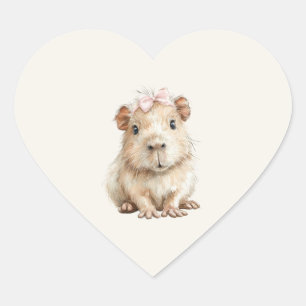 Capybara Birthday Heart Sticker