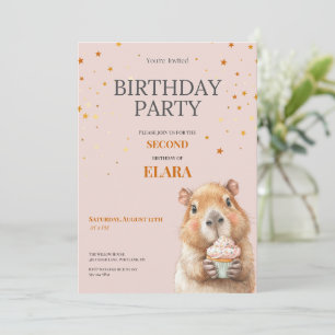 Capybara Birthday Invitation • 2nd Birthday