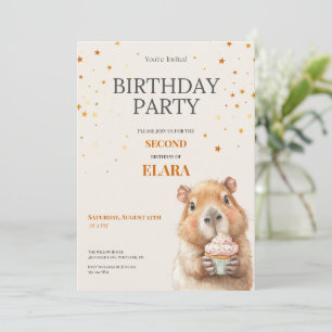 Capybara Birthday Invitation • 2nd Birthday