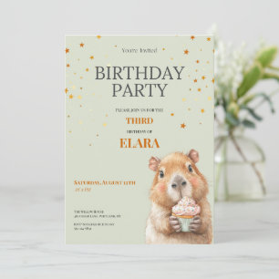 Capybara Birthday Invitation • 3rd Birthday